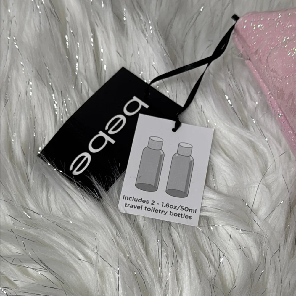 ✨ Bebe Glittery Pink Quilted Cosmetic Bag – Glam On the Go! ✨ - Picture 8 of 10